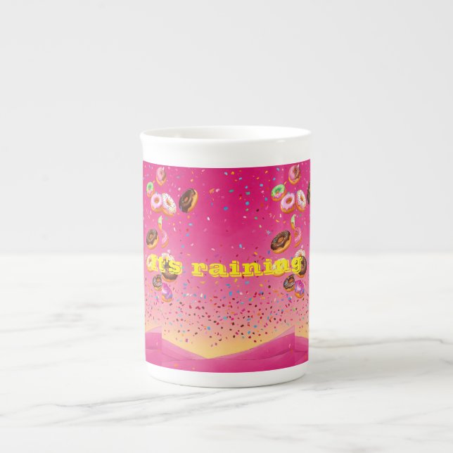 "Sötdusch: Rosa Donut Downpour Specialty Mugg" Benporslin Mugg (Framsidan)