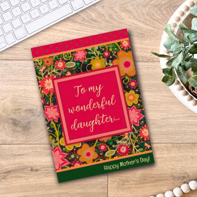 Söten för Blommigt Unik Lycklig Mor-dagen Kort (Skapare uppladdad)