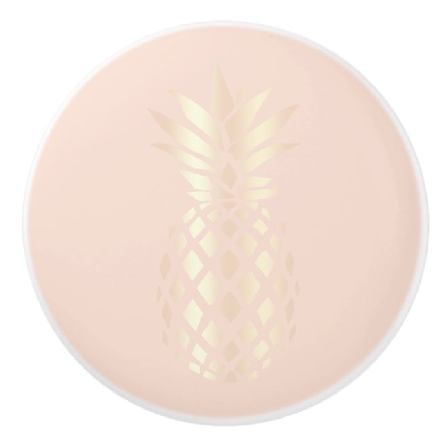 Söten förkopprar rosa guld- ananas & rodnadrosor knopp (Framsidan)