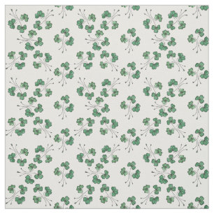 Söten görar grön Shamrocks på vitmönstertyg Tyg