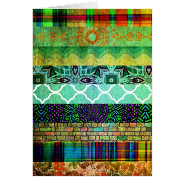 Söten görar sammandrag bohemmet görade randig hälsningskort (Framsidan)