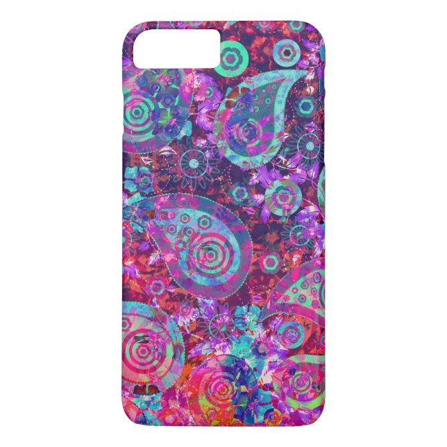 Söten görar sammandrag rosor och Aqua Paisley Case-Mate iPhone Skal (Baksida)