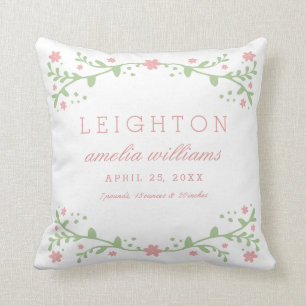 Söten i information om rosababyfödelse kudder kudde