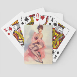 Söten i rosor klämmer fast upp konst spelkort