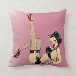 Söten klämmer fast upp i svart damunderkläder! kudde