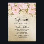 Söten rodnar den 18th födelsedagen för den guld-<br><div class="desc">18th födelsedaginbjudningar för mer nätt blommigt i lite det Bayleigh lagret! Vi har använt konstverk från: www.createthecut.com</div>