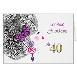 Söten tittar flickaktigt sagolikt på Forty Hälsningskort