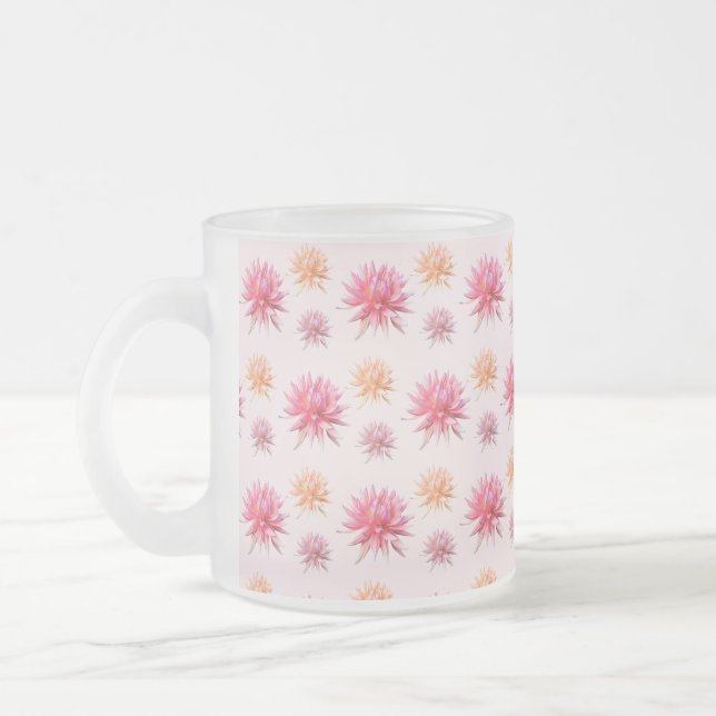 Sötens Rosa och Gula blommor Frostad Glasmugg (Vänster)