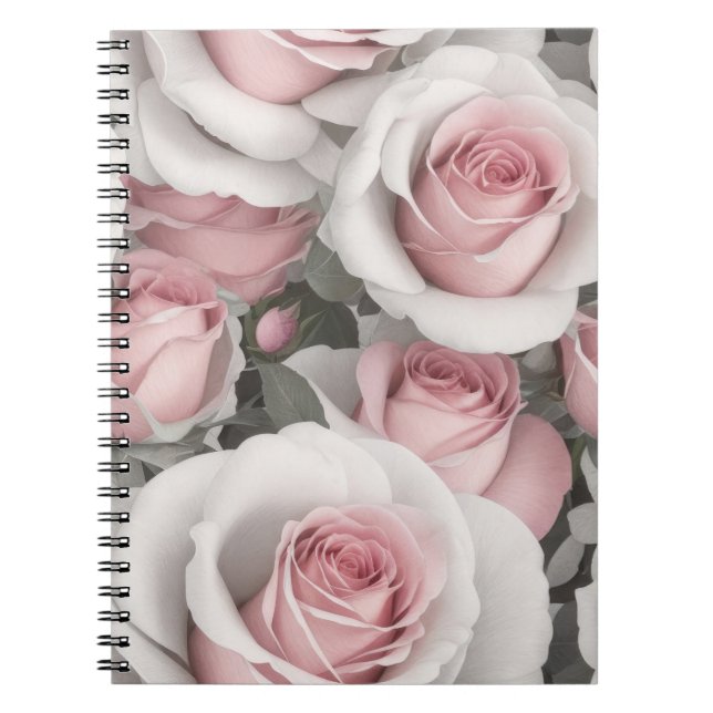 Sötens Rosa och Vit ros Anteckningsbok (Framsidan)