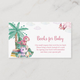 Sötfärgad cute Dinosaur Girl Baby Shower Tilläggskort
