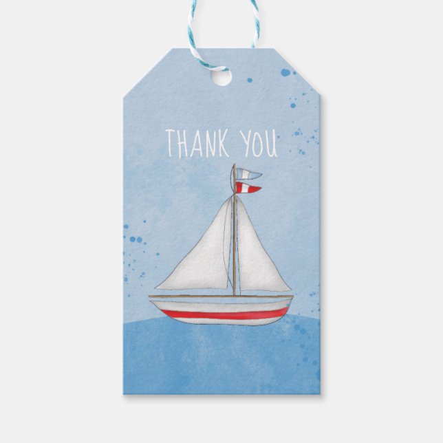 Sötfärgning Nautical Tack Cute för babyskor Presentetikett (Framsidan)