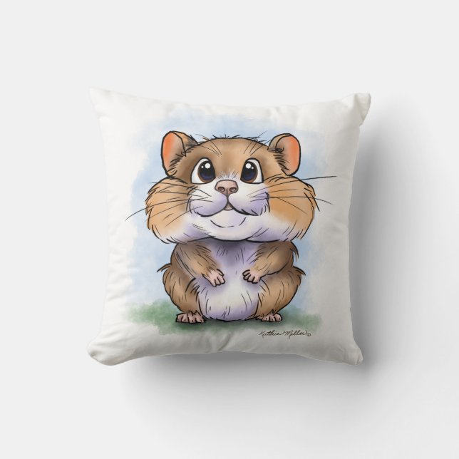 SötFluffig Hamster Tecknad Film Kudde (Framsida)