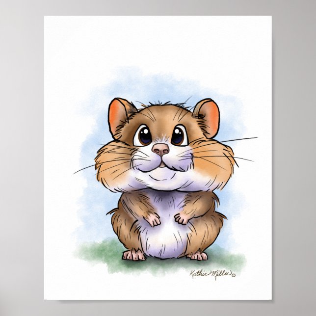 SötFluffig Hamster Tecknad Film Poster (Framsidan)