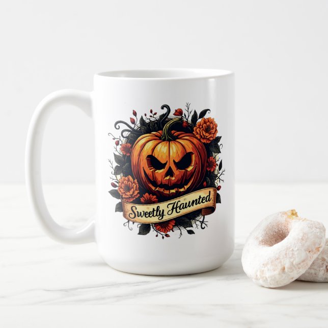 Sötflytande Bindad Vintage Pumpkin | Blommigt Hall Kaffemugg (Med munk)