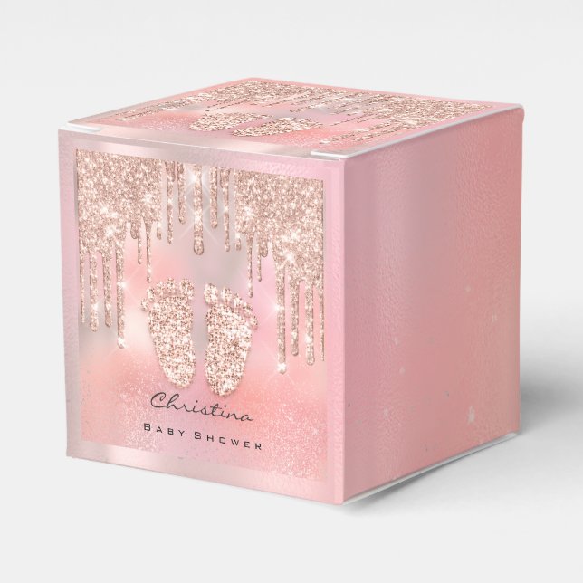 Sötfoderdrivrutiner för babyskor Ro Rosa Glitter Presentaskar (Framsidan Sidan)