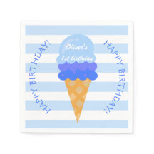 Sötglass 1:a födelsedag party blue boy