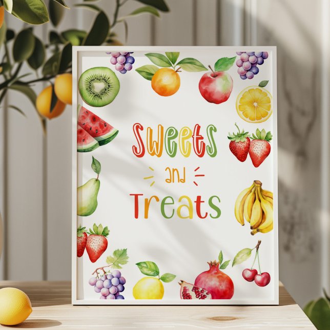 Sötgrisar behandlar frukten Två-ti-fritifödelsedag Poster (Skapare uppladdad)