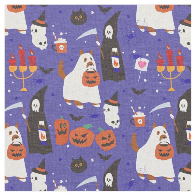 Söthalloween-hund grim tyg (Närbild)
