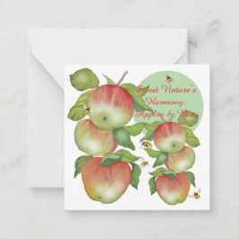 Sötharmoni: Vattenfärgäpplen och bin Anteckningskort