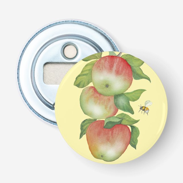 Sötharmoni: Vattenfärgäpplen och bin Flasköppnare (Framsidan)