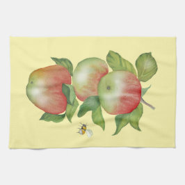 Sötharmoni: Vattenfärgäpplen och bin Kökshandduk