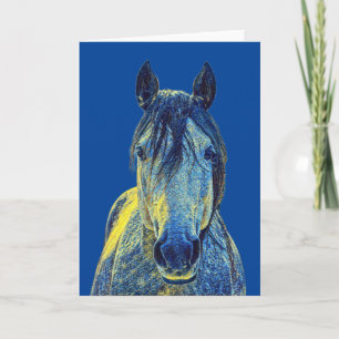 Söthäst i Blått Artsy Note Card Kort