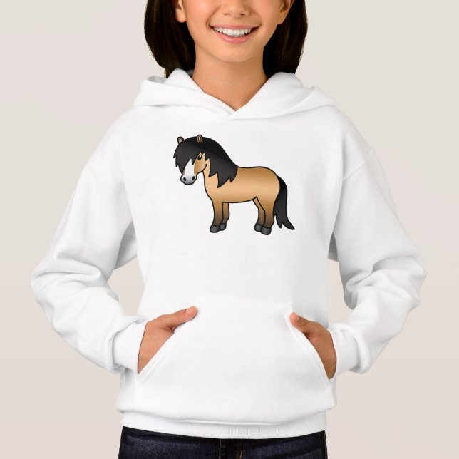 Söthäst Illustration av Buckskin Shetland-ponny T Shirt (Framsida)