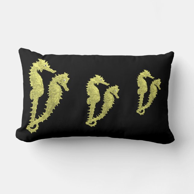 Söthästarnas död (Gult) Lumbarkudde (Framsida)