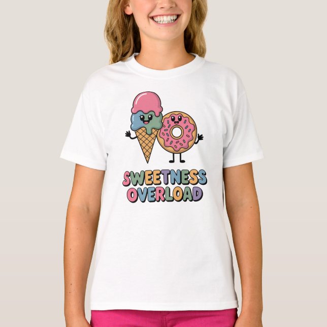 Söthet Överbelastning | Donut & Ice Cream Kids T Shirt (Framsida)