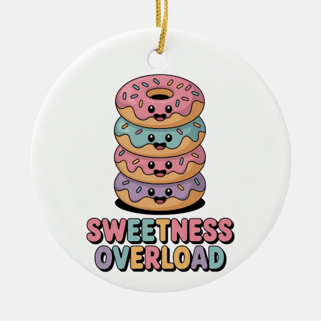 Söthet Överbelastning | Donut Kids Julgransprydnad Keramik (Framsidan)