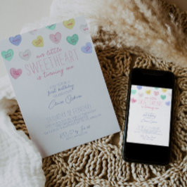 Söthjärtans dag 1:a födelsedagsinbjudan inbjudningar