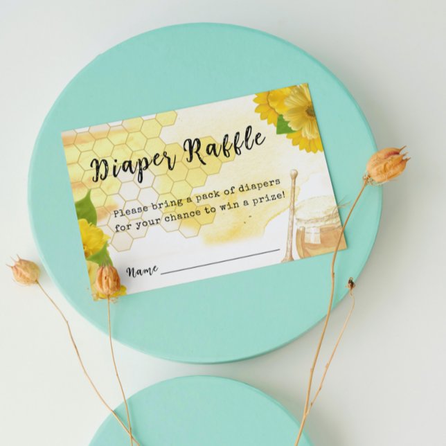 Söthonung och Bee Baby Shower Raffle-spel Visitkort (Skapare uppladdad)