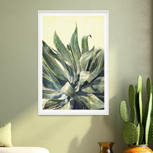 Söthwest Agave Watercolor Sage Grönt och Gult Poster