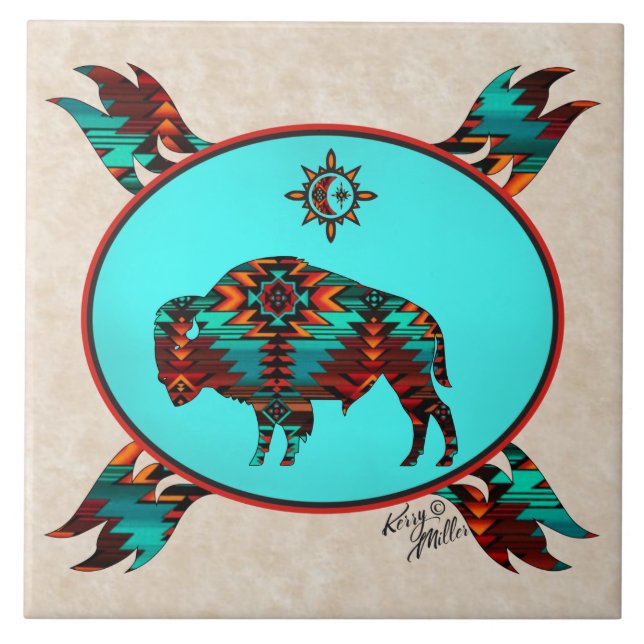 Söthwest Buffalo Ceramic Tile Kakelplatta (Framsidan)