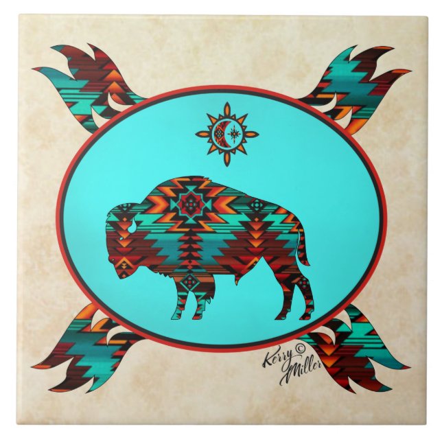Söthwest Buffalo Ceramic Tile Kakelplatta (Framsidan)