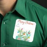 Söthwest Cactus jul Gift Märkre Sticker-etikett Fyrkantigt Klistermärke<br><div class="desc">Den här designen har skapats genom digital grafik. Det kan vara personlig i det område som tillhandahålls eller anpassning genom att klicka för att anpassa ytterligare alternativ och ändra namn, initialer eller ord. Du kan också ändra texten färg och stil eller ta bort texten för en bilddesign. Kontakta mig på...</div>