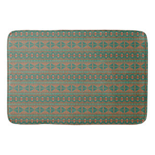 Söthwest Copper Teal Geometric Mönster Large Badrumsmatta