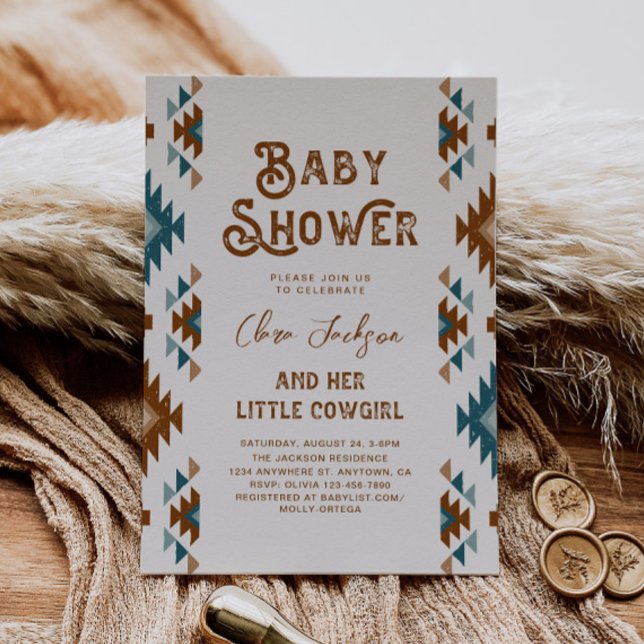 Söthwest Cowgirl Baby Shower-inbjudan Inbjudningar (Skapare uppladdad)