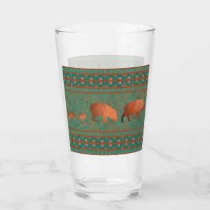 Söthwest Cute Javelina Family Copper Teal Glaskopp