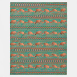 Söthwest Cute Javelina Family Copper Teal Large Fleecefilt