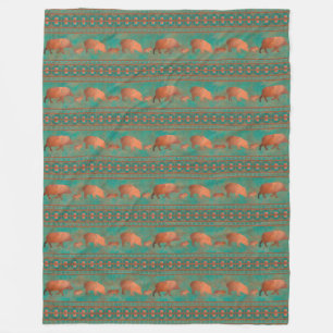 Söthwest Cute Javelina Family Copper Teal Large Fleecefilt