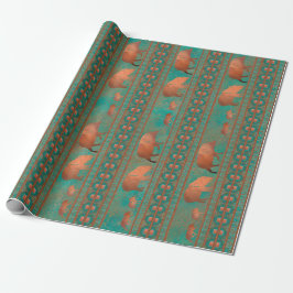 Söthwest Cute Javelina Family Copper Teal Presentpapper