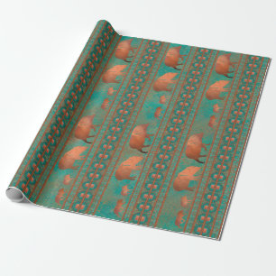Söthwest Cute Javelina Family Copper Teal Presentpapper