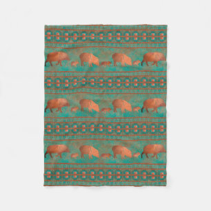 Söthwest Cute Javelina Family Copper Teal Small Fleecefilt