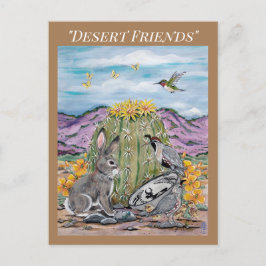 Söthwest Desert Animal Wildlife Rabbit Cactus Vykort