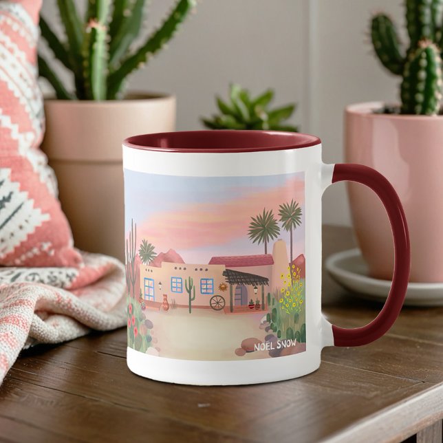 Söthwest Desert Cactus Adobe House Mugg (Skapare uppladdad)