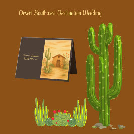 Söthwest Desert Terracotta Bröllop-gästkort Tack Kort