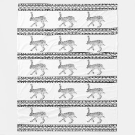 Söthwest Jackkanit Black and White Geometric Fleecefilt