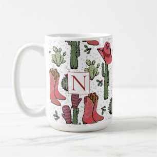 Söthwest jul Cowgirl Red Monogram Kaffemugg