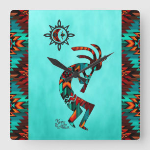 Söthwest Kokopelli Square Wall Clock Fyrkantig Klocka